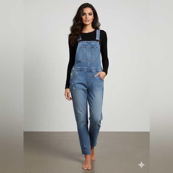 PAIGE Denim - NWT PAIGE Sierra Overall in Lovesong | Distressed Denim Overalls Size 27